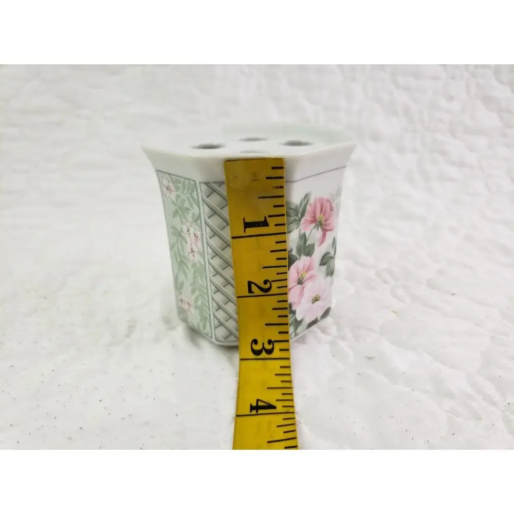 Andre Richard Garden Gazebo Ceramic Toothbrush Holder & Cup 1980s Japan